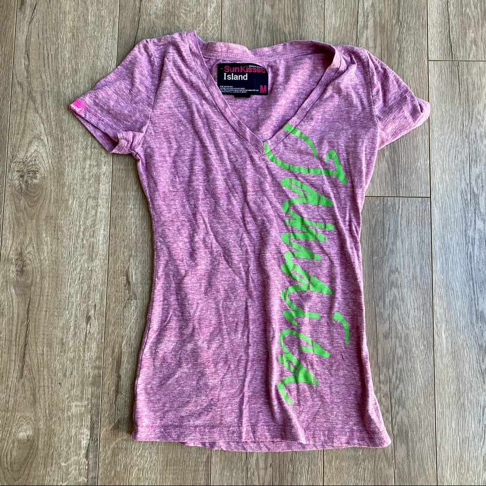NBW SZ M SUNKISSED JAMAICA HEATHER PINK S/S TEE - Picture 1 of 5